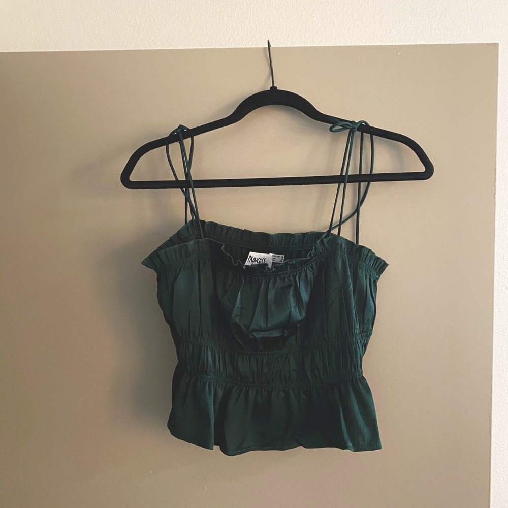 Green Princess Polly cropped top silk material